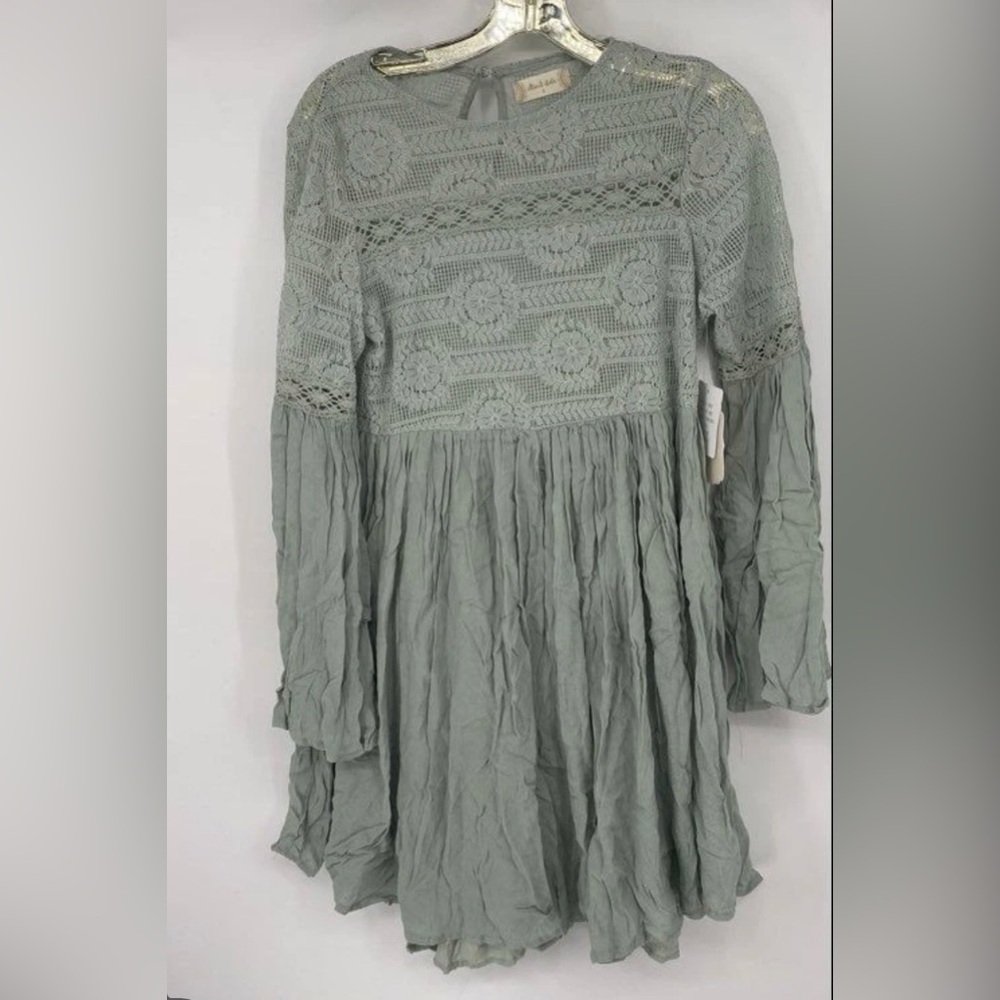 Altar'd State Elegant Lace Dress in Soft Gray - Picture 3 of 7